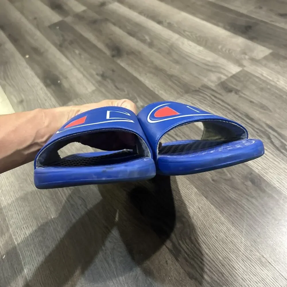 Champion Super Slide Blue Red WhiteMen's Slides Size 14 CP101312M Surf The Web